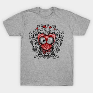 Surreal Trees Creepy Cute Tattoo Style Characters in Love T-Shirt